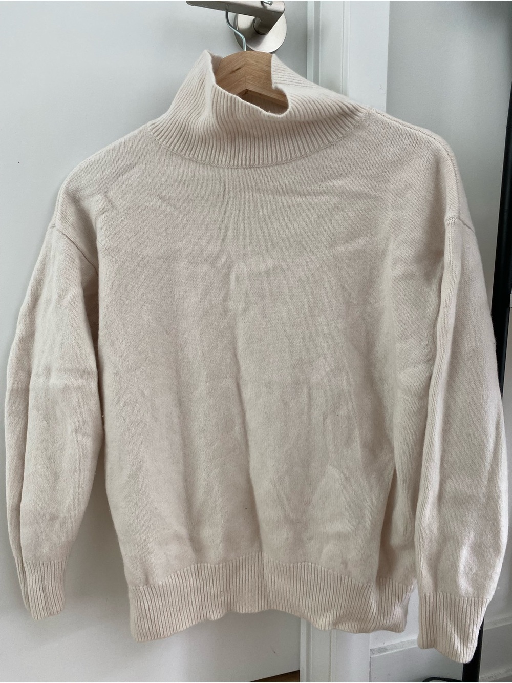 Babaton Cream Merino Wool Turtleneck Sweater